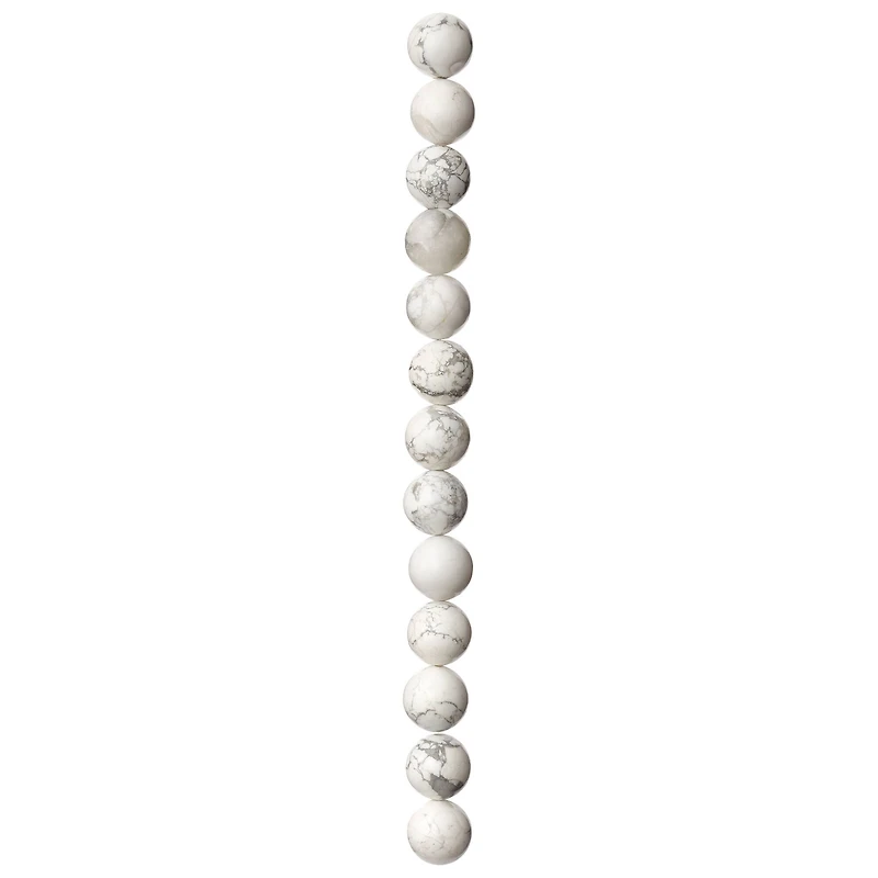 12 Pack: White Howlite Round Beads, 12mm by Bead Landing™
