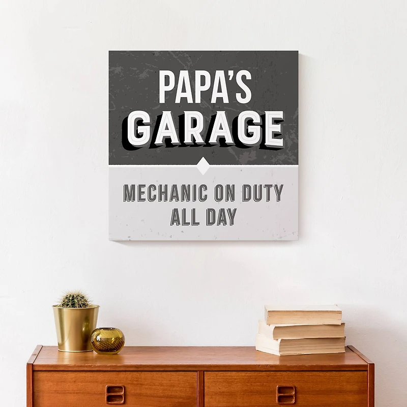 Papa's Garage Canvas Wall Art