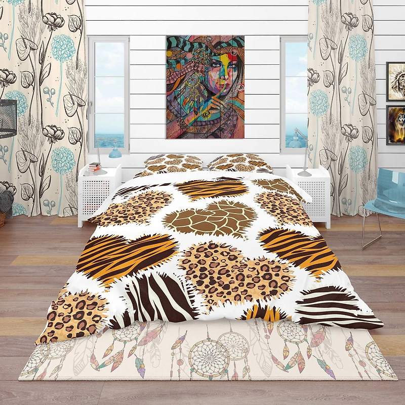 Designart 'Animal Print Style' Tropical Bedding Set