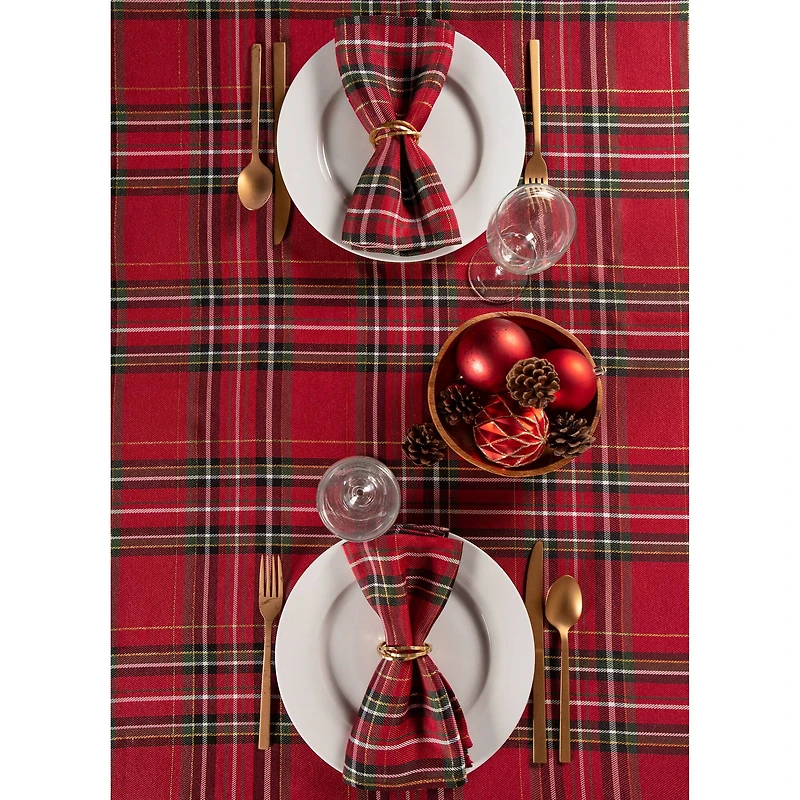 DII® 120" Holiday Metallic Plaid Tablecloth
