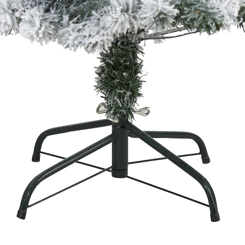 4ft. Pre-Lit Flocked Rock Springs Spruce Artificial Christmas Tree with Clear LED Lights