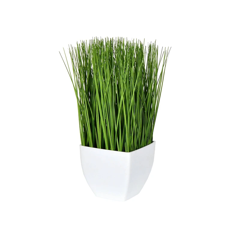 11.5" Artificial Green Potted Grass