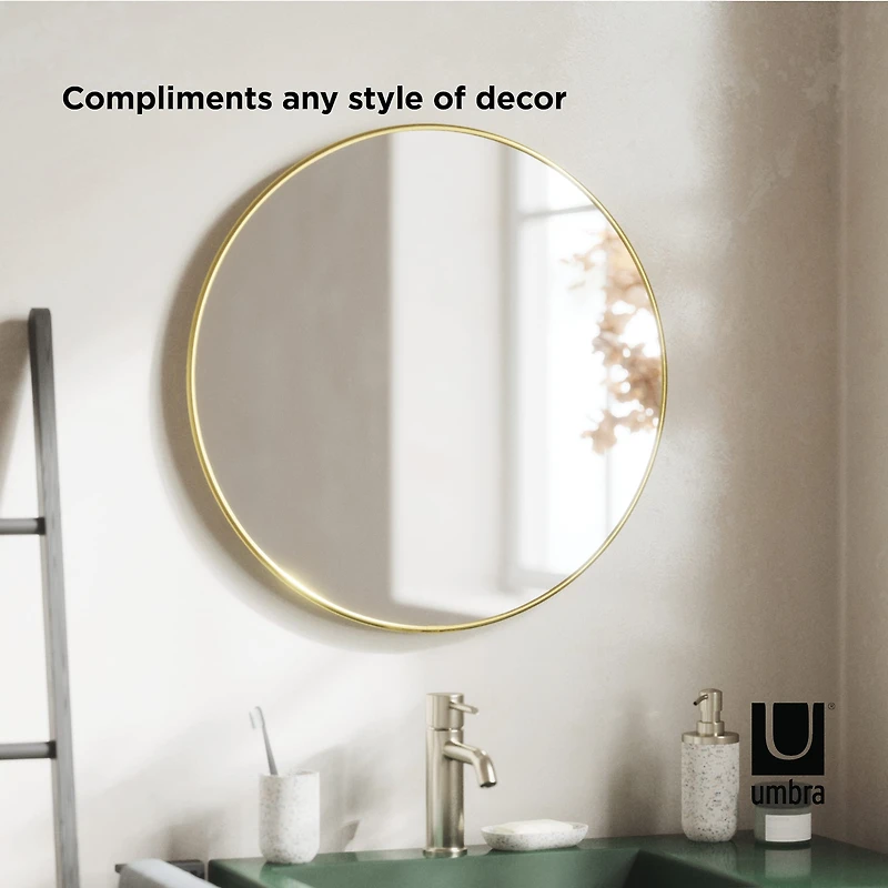 Umbra 24" Brass Hubba Round Mirror 