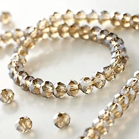 12 Pack: Silver Glass Small Faceted Rondelle Beads, 3mm by Bead Landing™