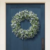 28" Flocked Lamb's Ear Spring Wreath