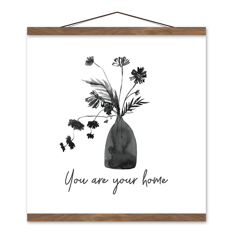 You are your Home 16" x 16" Teak Hanging Canvas