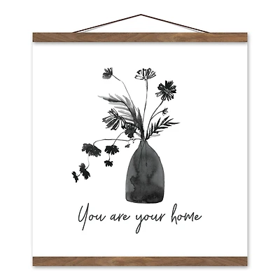 You are your Home 16" x 16" Teak Hanging Canvas