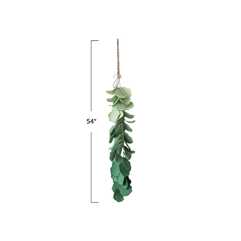 Hello Honey® 4.5ft. Green Hand-Painted Paper Mache Eucalyptus Bunch Wall Hanging