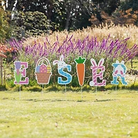 Glitzhome® 49.5" Set of 6 Easter Icon Metal Yard Stake