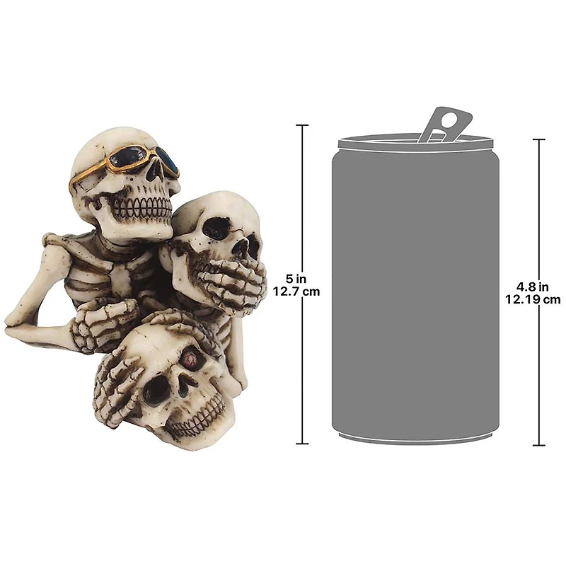 Design Toscano 5" See, Hear, Speak No Evil Skeleton Buddies Pencil Holder