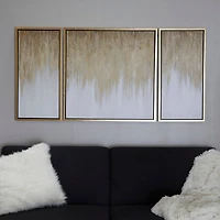 Gold Canvas Ombre Geode Framed Wall Art with Gold Frame Set of 3 32", 16", 16"