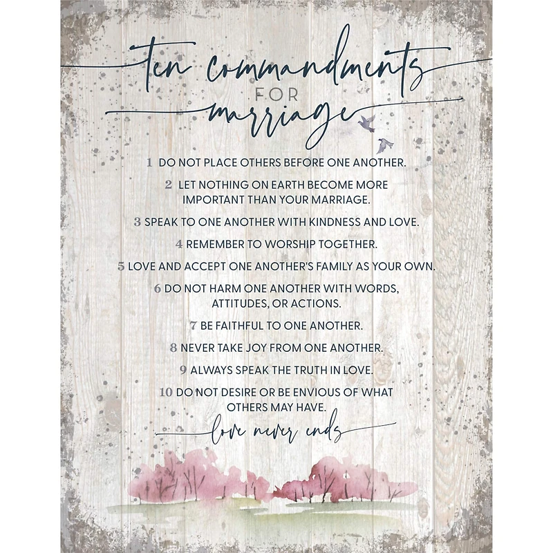 Ten Commandments For Marriage Wood Plaque