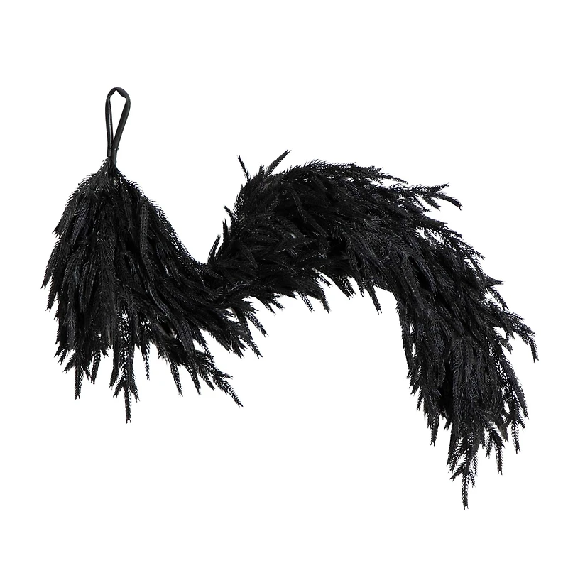 4ft. Artificial Real Touch Halloween Black Norfolk Island Pine Garland with Natural Look