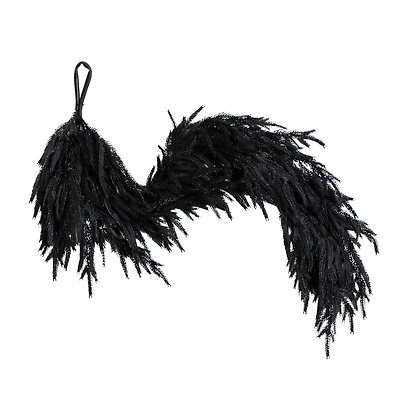 4ft. Artificial Real Touch Halloween Black Norfolk Island Pine Garland with Natural Look