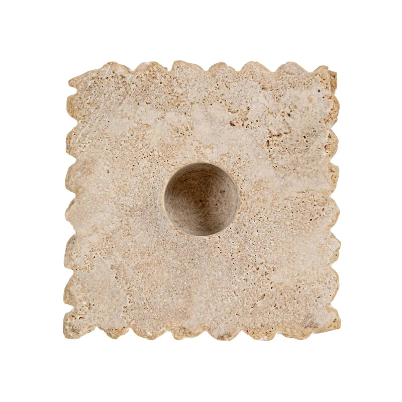 Hello Honey® 3.25" Decorative Marble & Travertine Candle Holder
