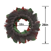 26" Dark Red Poinsettia Wreath by Ashland®