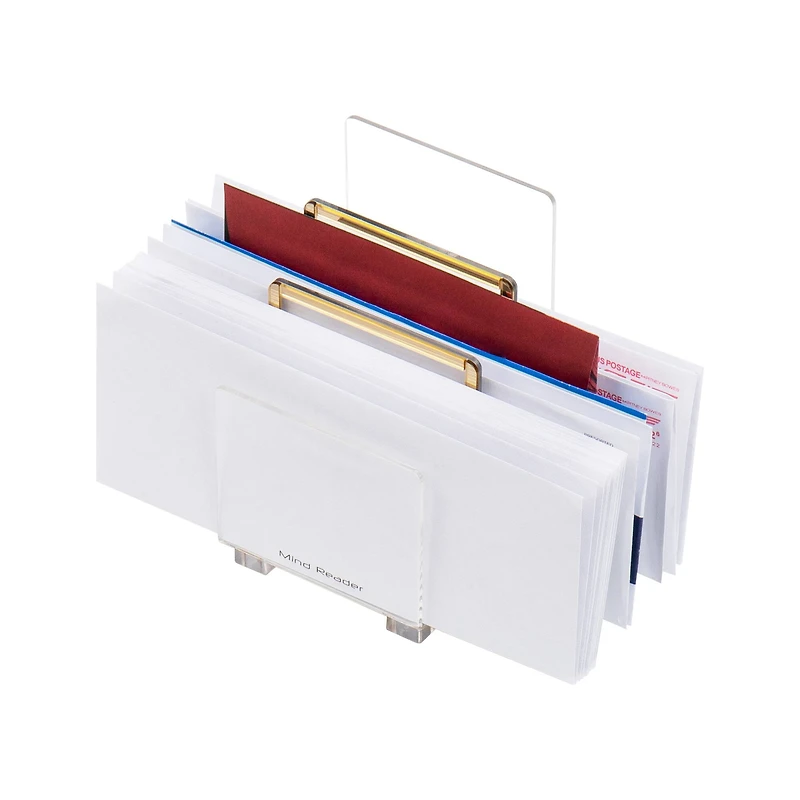 Mind Reader Cosmopolitan Collection Gold 3-Tier Mail Sorter