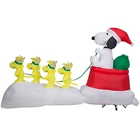 5ft. Airblown® Inflatable Snoopy in Dog Bowl Sleigh with Woodstocks