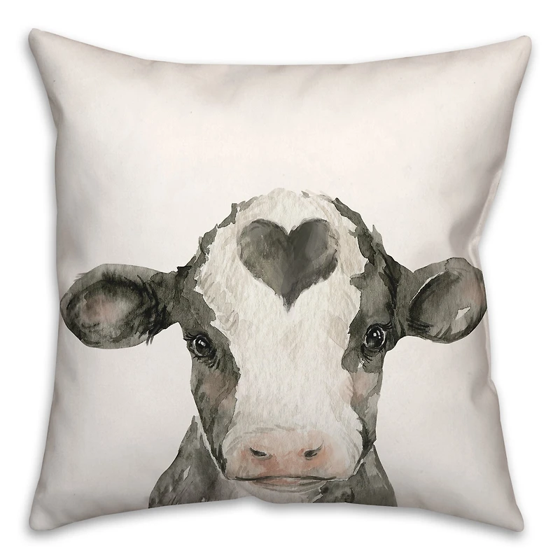 Cow with Heart Indoor/Outdoor Pillow