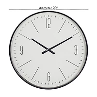 20" Glass Contemporary Wall Clock