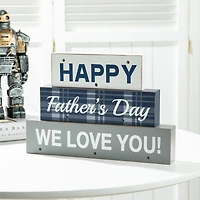 Glitzhome® 12" Lighted Happy Father's Day Block Sign