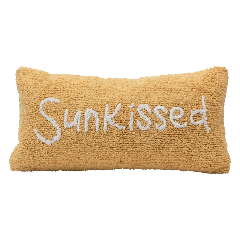 Hello Honey® Yellow & White Sunkissed Punch Hook Lumbar Pillow