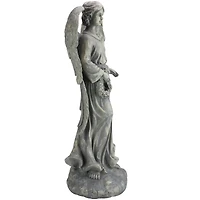 26" Angel with Floral Wreath Garden Figure