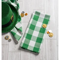 DII® Shamrock Green Buffalo Check Dishtowels, 3ct.