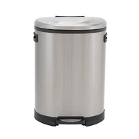 Household Essentials 13 gal. Stainless Steel Oval Trash Can with Step
