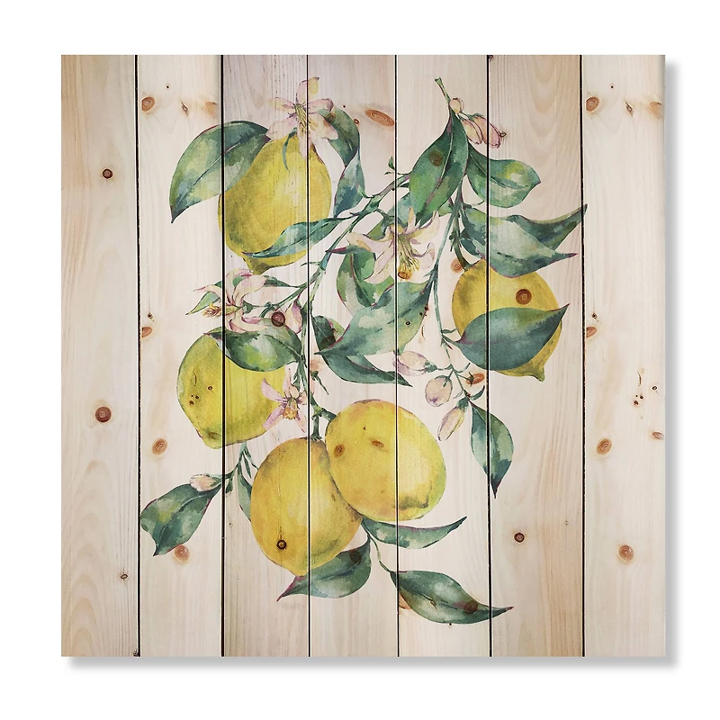 Designart - Branch of Yellow Lemons and Leaves I