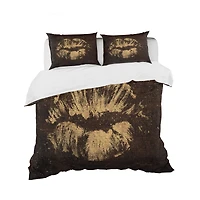 Designart 'Gold Fashions Lips' Glam Bedding Set