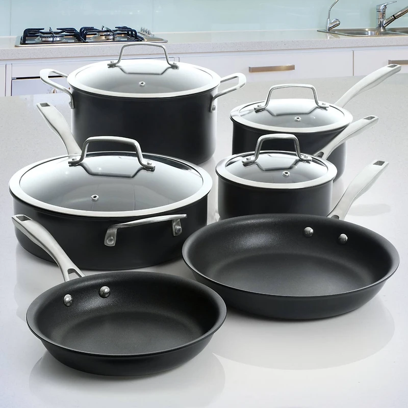 Kenmore® Pro Arbor Heights 10-Piece Black Nonstick Aluminum Cookware Set