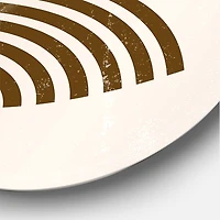 Designart - Abstract Minimal Orange Sun and Rainbow I