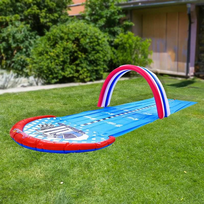Pool Central® 16ft. Inflatable Ground Race Track Water Slide