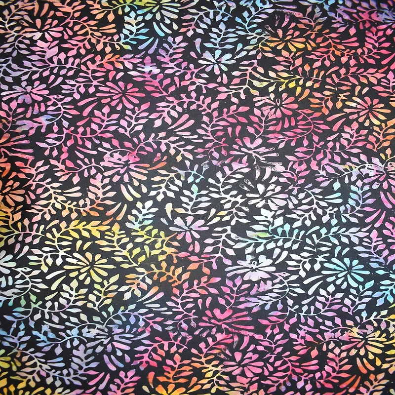 Feldman Batik Rainbow Clover Petal Cotton Fabric