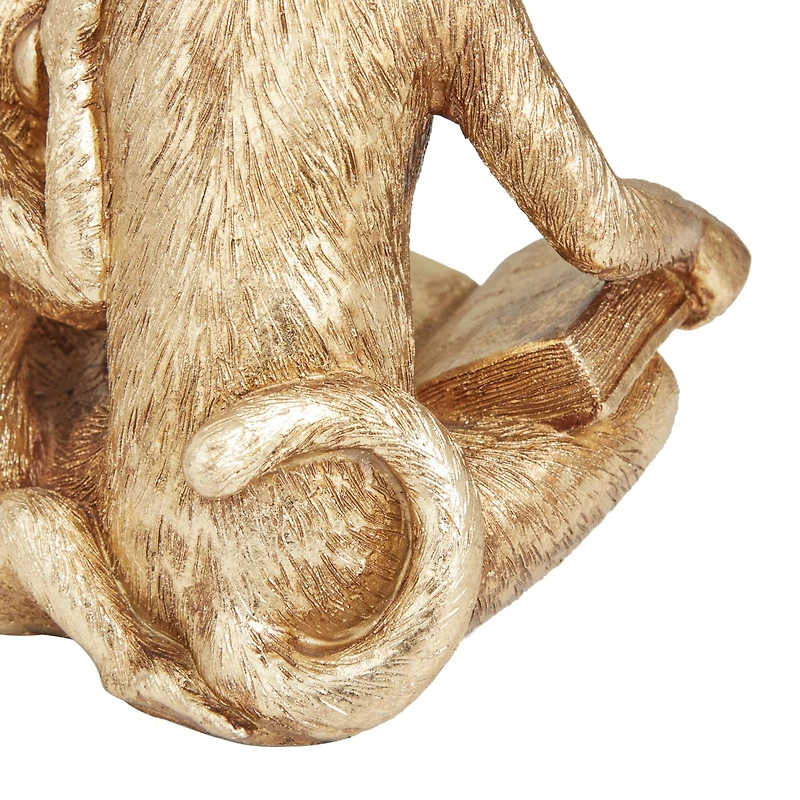 Gold Polystone Glam Sculpture, 7" x 9" x 6"