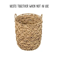 Honey Can Do Natural Round Decorative Wicker Basket Set