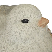 12" Gray Stone Farmhouse Bird Garden Sculpture Set
