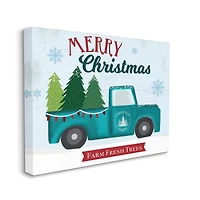 Stupell Industries Merry Christmas Farm Fresh Trees Sign Canvas Wall Art