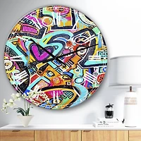 Designart 'Peacock Love Shimmy Large Modern Wall Clock