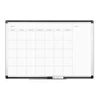 U Brands Silver 36" x 24" Aluminum Frame PINIT Magnetic Dry Erase Monthly Calendar Board
