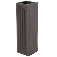 15" Black Rectangular Ceramic Vase