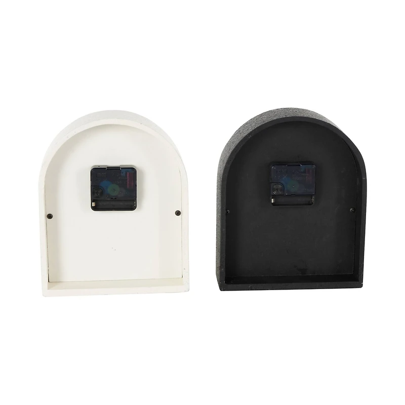 8.75" Textured Decorative Clock with Gold Accents Set