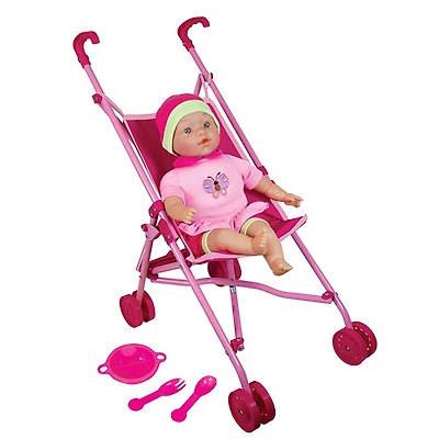 Lissi Doll Umbrella Stroller Set with 16" Baby Doll
