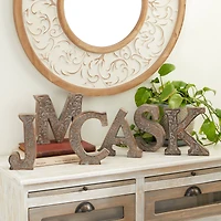 8" Brown Mango Wood Letter Set