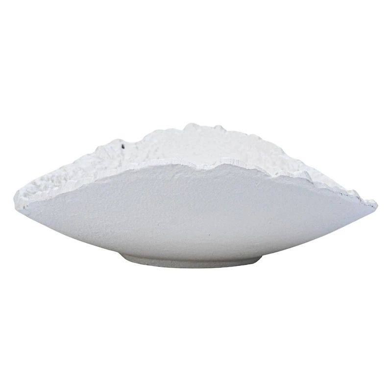 Hello Honey® 10" Matte White Decorative Textured Aluminum Bowl with Raw Edge