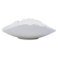 Hello Honey® 10" Matte White Decorative Textured Aluminum Bowl with Raw Edge