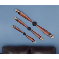 Red Metal Propeller Industrial Wall Décor Set