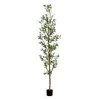 8ft. Potted Artificial Olive Tree with Natural Trunk