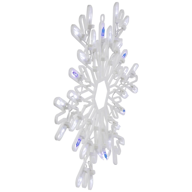 16" LED Lighted Pure White & Blue Snowflake Christmas Window Silhouette Décor